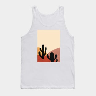 Mountain, Cactus, Modern, Boho, Minimal, Wall Art Print Tank Top